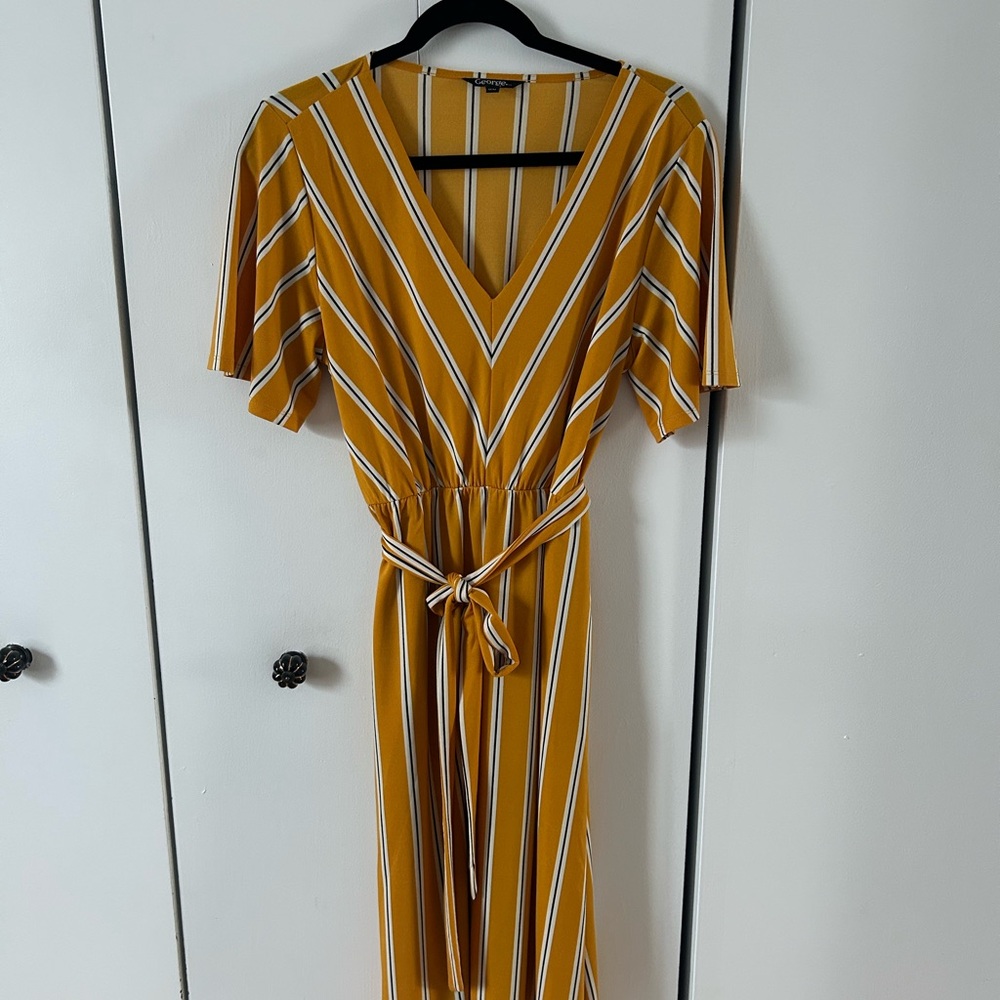 George Mustard and White Striped Midi Dress